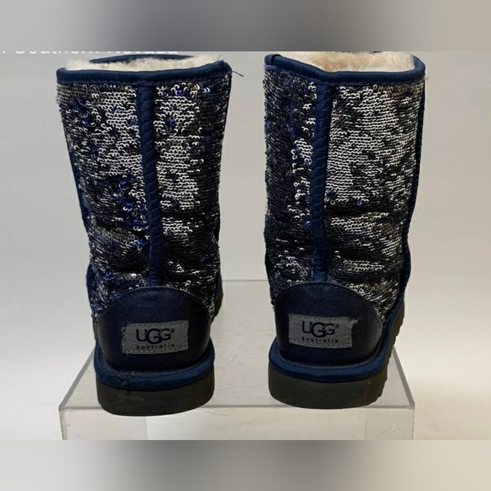 Ugg Sequin Blue Silver Shearling Cold Weather / S… - image 6